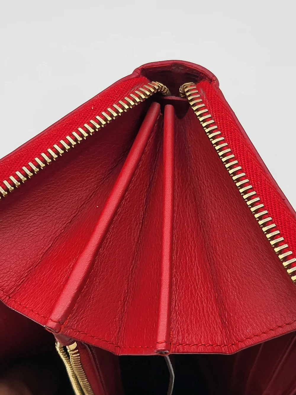 YVES SAINT LAURENT Ysl Line Calfskin Leather Cerise Long Wallet.Authentic w/COA.